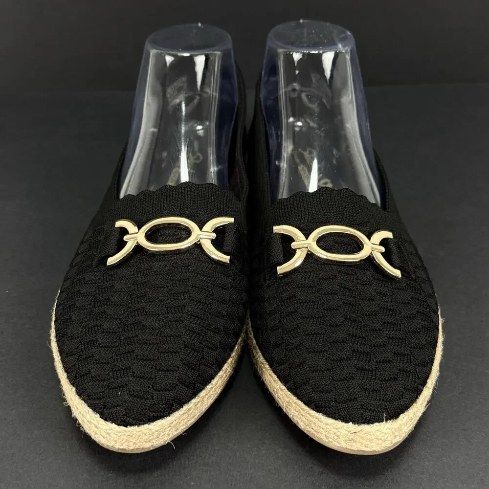 Skechers Cleo Jute Luncheon Espadrille Flats Black Women’s 10 Slip On New No Box